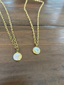 sun/moon shell pendant necklace
