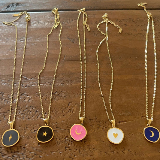 large colorful coin pendant necklace