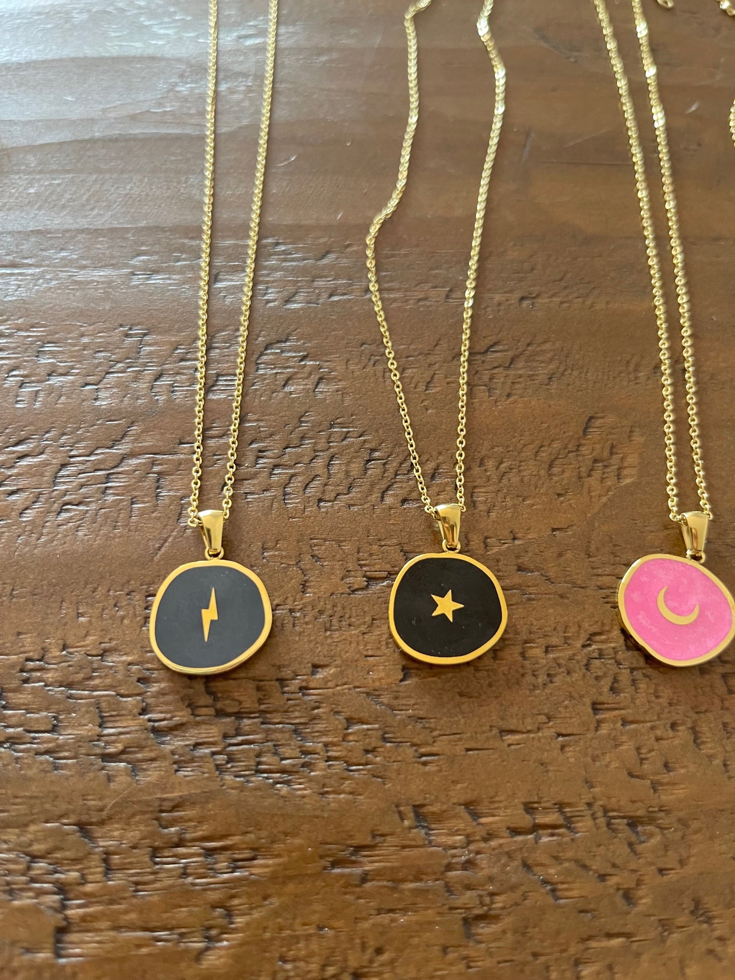 large colorful coin pendant necklace