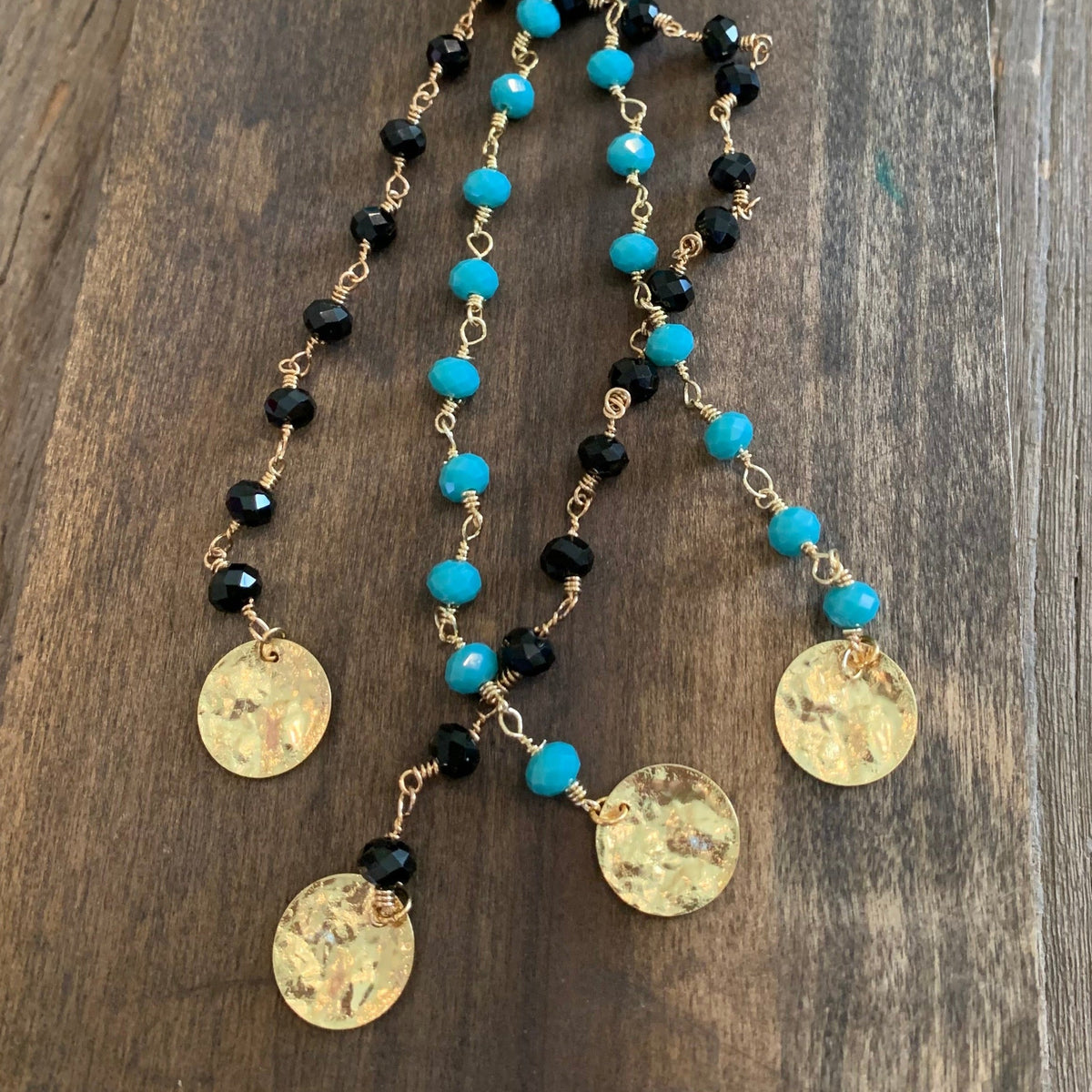 rosary bead wrap necklace