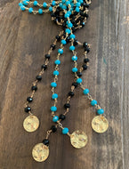 rosary bead wrap necklace