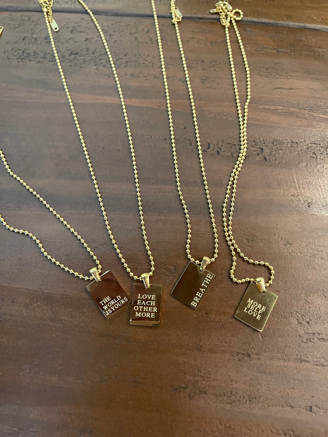 inspiration tag necklaces