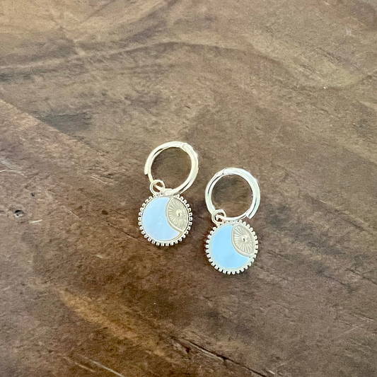 sun shell huggie earrings