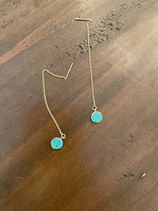 turquoise threader earrings