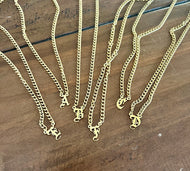 old english initial necklace