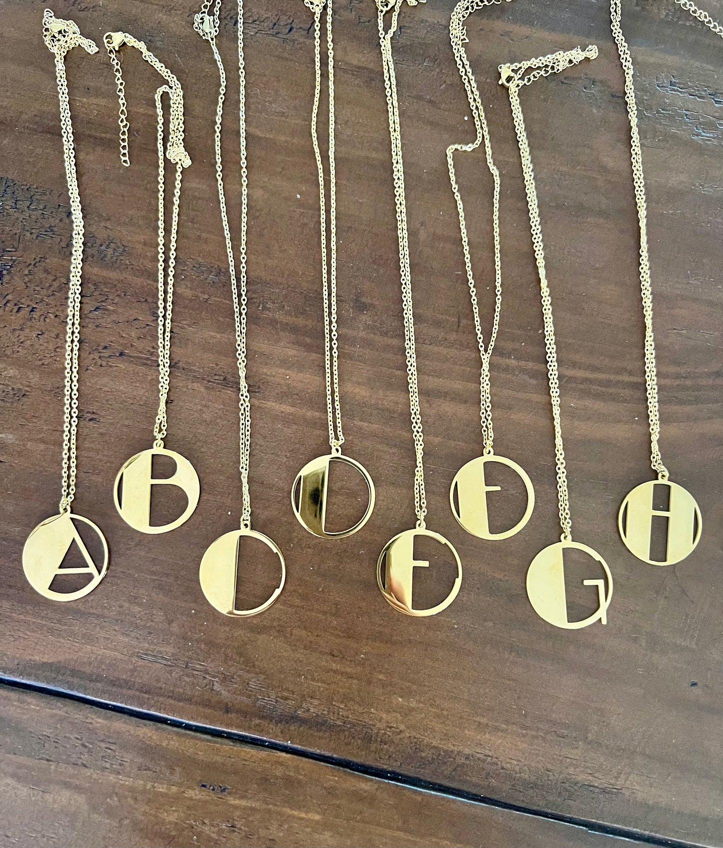 retro initial necklace