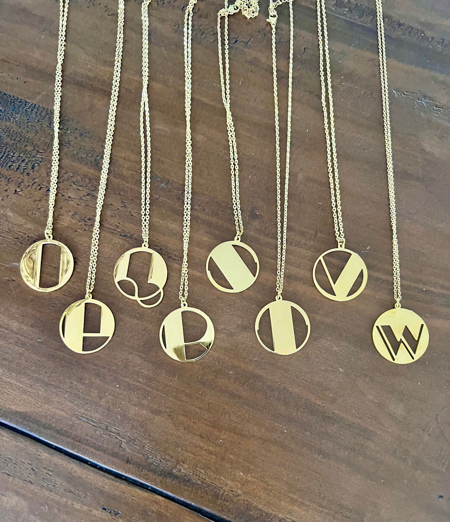 retro initial necklace