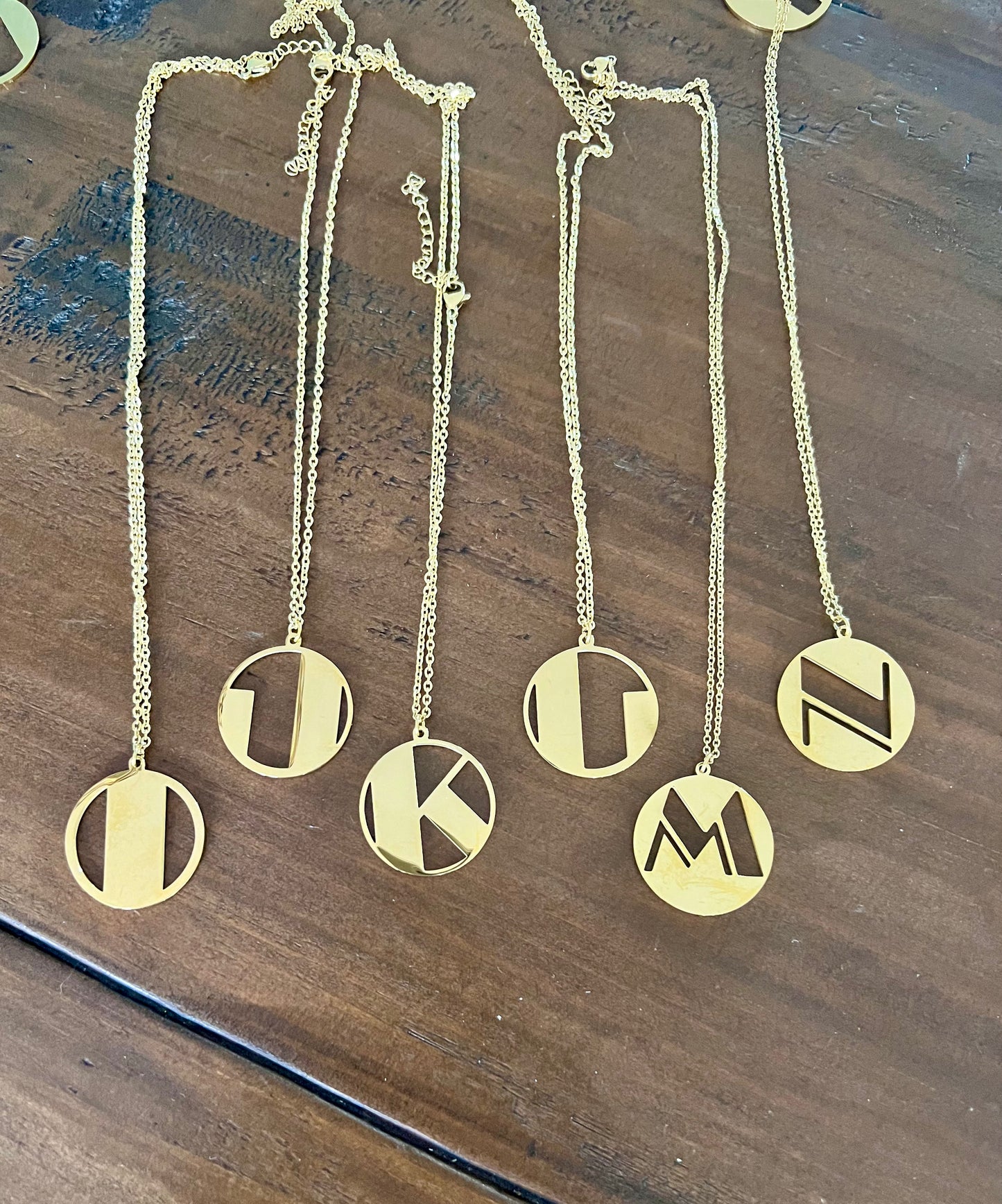 retro initial necklace