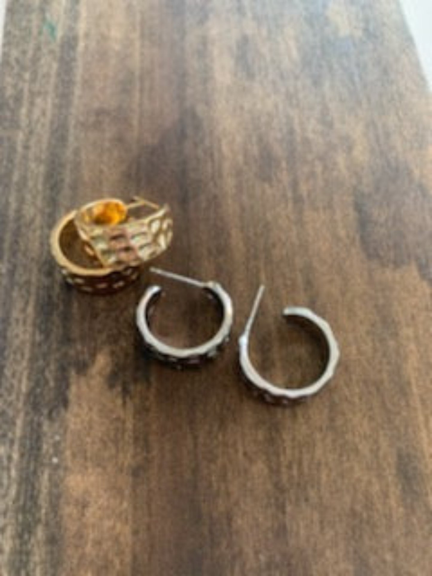 chunky hammered hoops