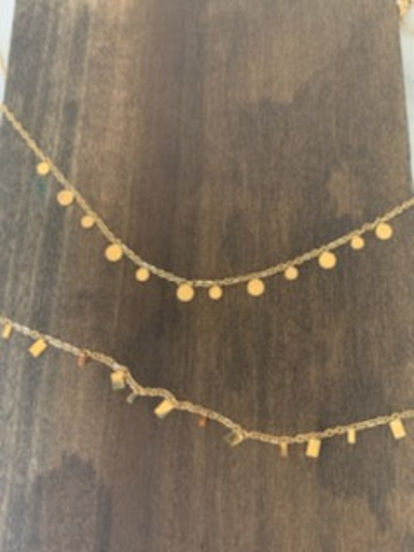 dainty rectangle & circle chokers