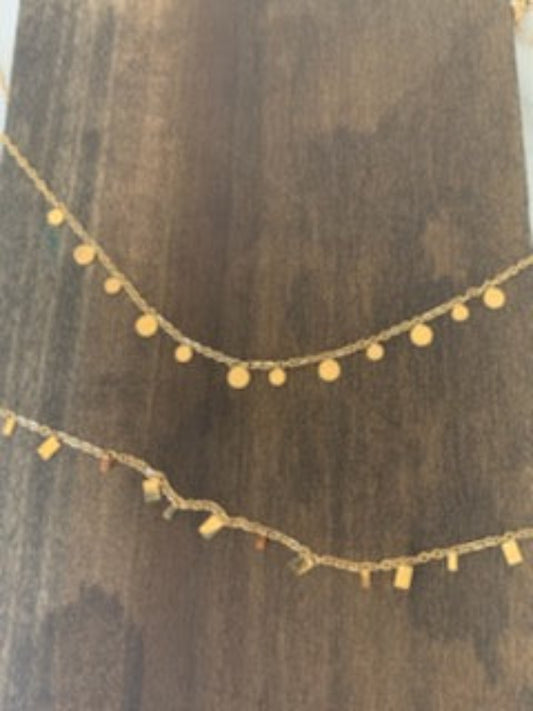 dainty rectangle & circle chokers