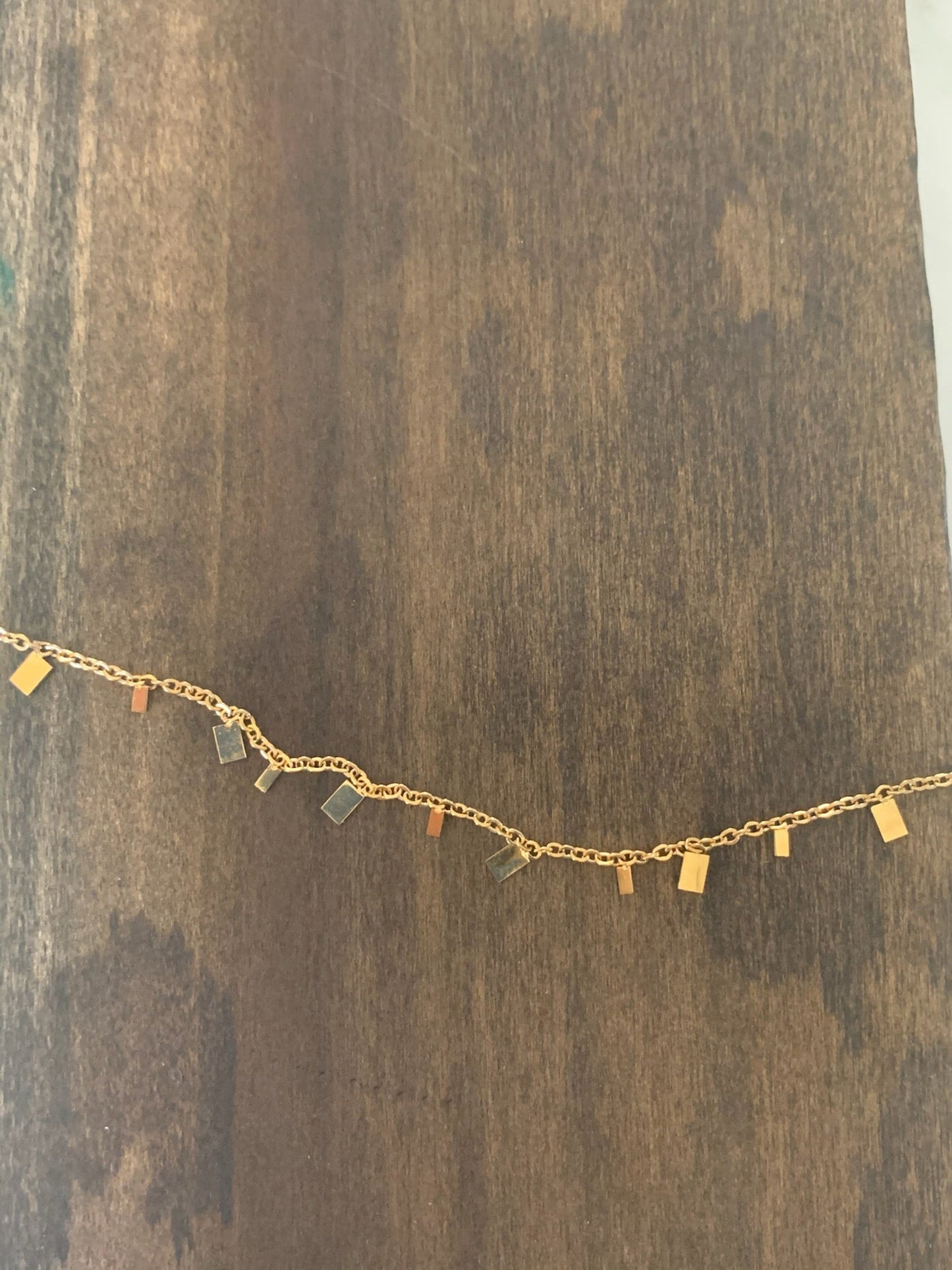 dainty rectangle & circle chokers