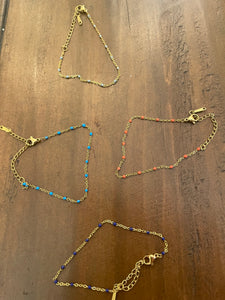 gold chain beaded bracelet