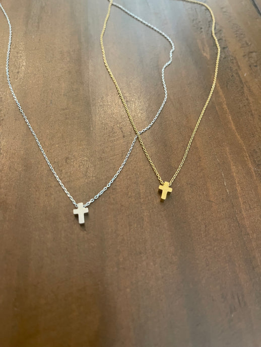 dainty cross pendant necklace