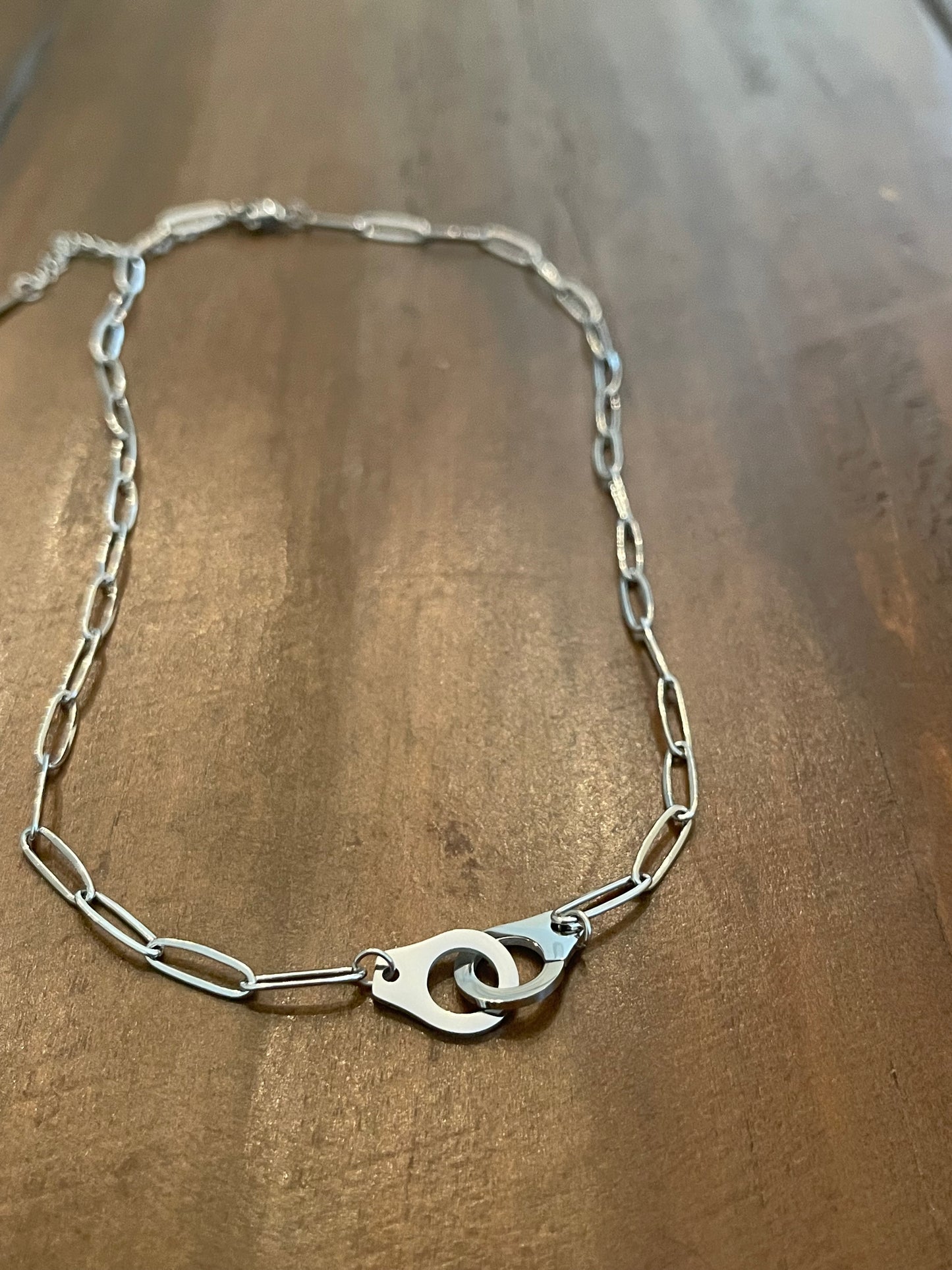 handcuff paperclip necklace