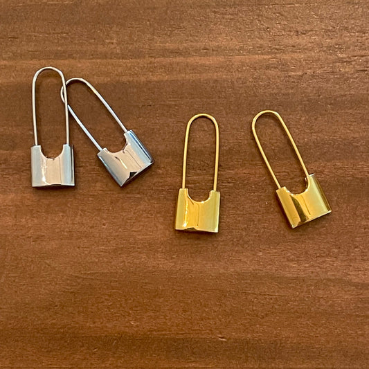 safety pin earrings