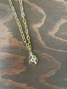 hammered evil eye coin pendant necklace