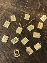 Load image into Gallery viewer, rectangle initial pendant necklace