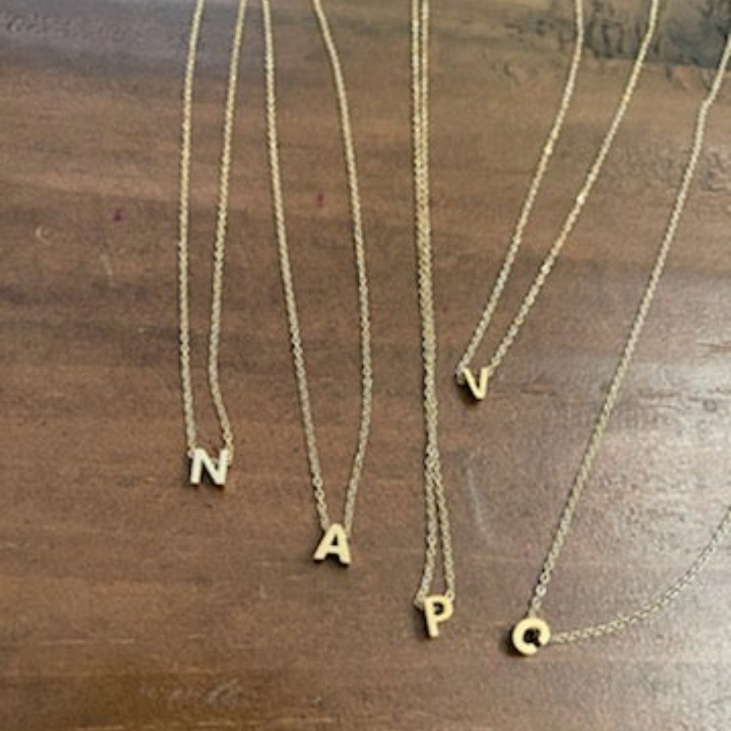 dainty initial necklace