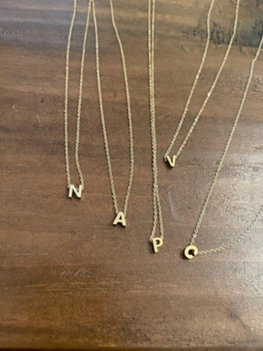 dainty initial necklace