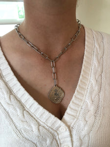 silver relic coin pendant necklace