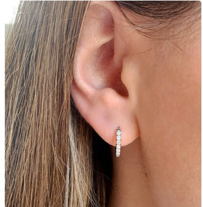 cz huggie hoop earrings