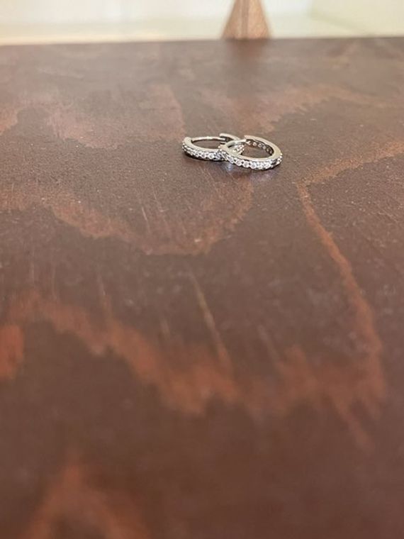 cz huggie hoop earrings