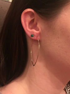 hammered marquis wired earrings