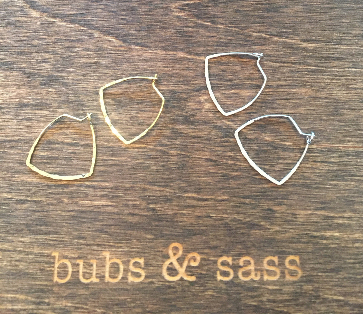 tiny triangle hoop earrings