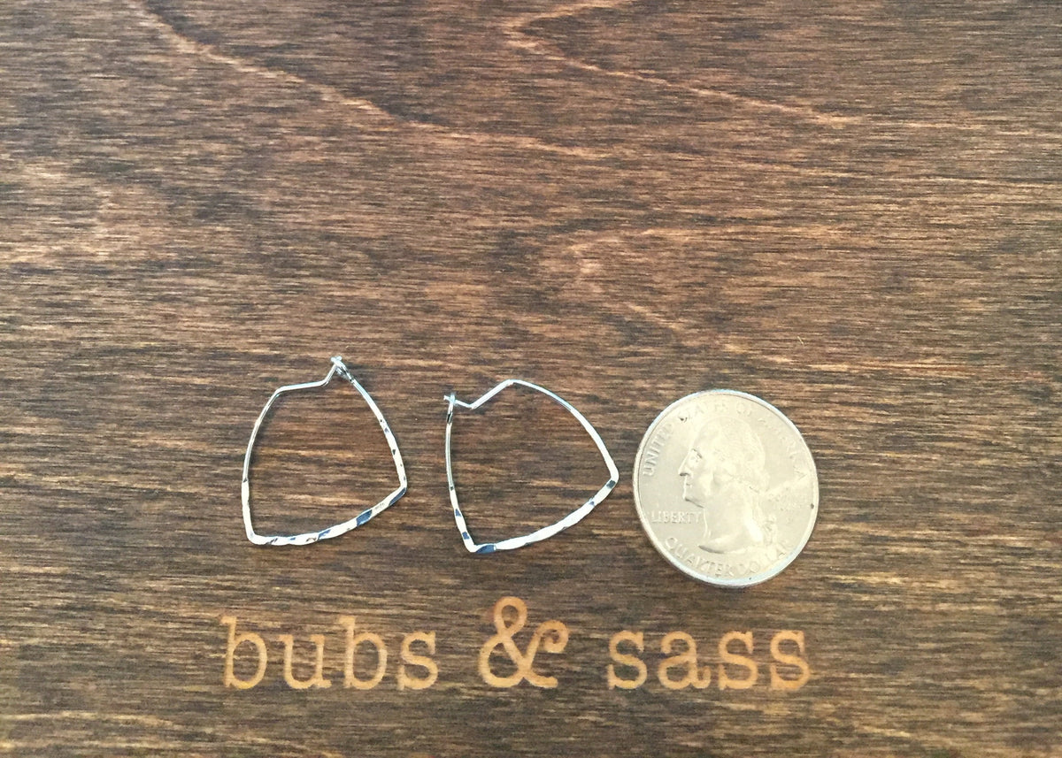 tiny triangle hoop earrings