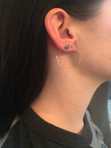 geometric hammered hoop earrings