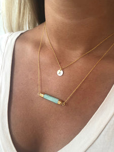 natural stone bar necklace