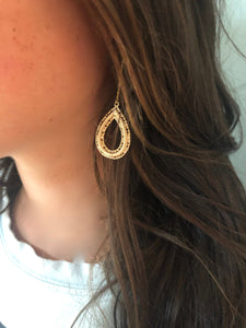 gold dangle hoop earring
