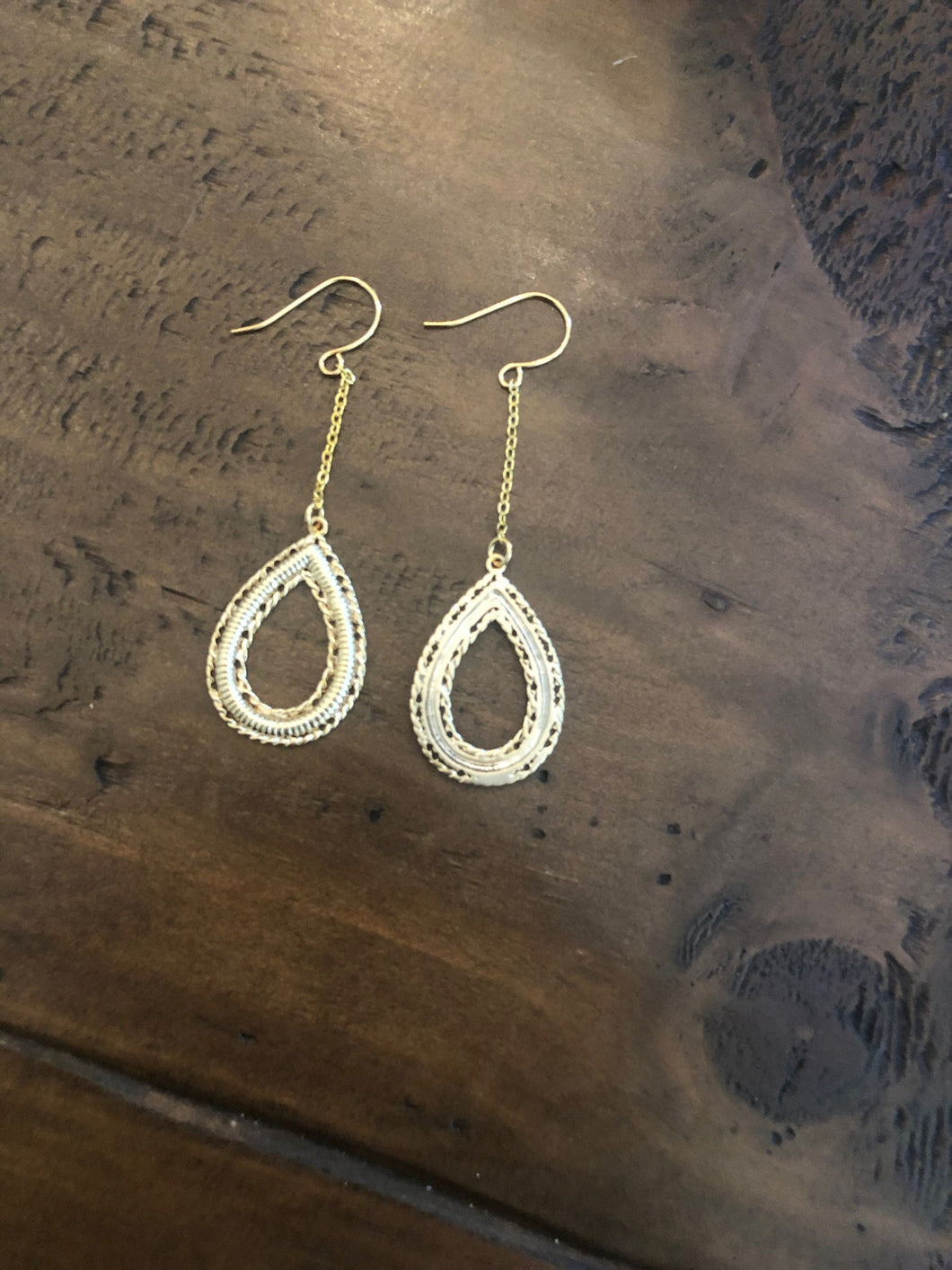 gold dangle hoop earring