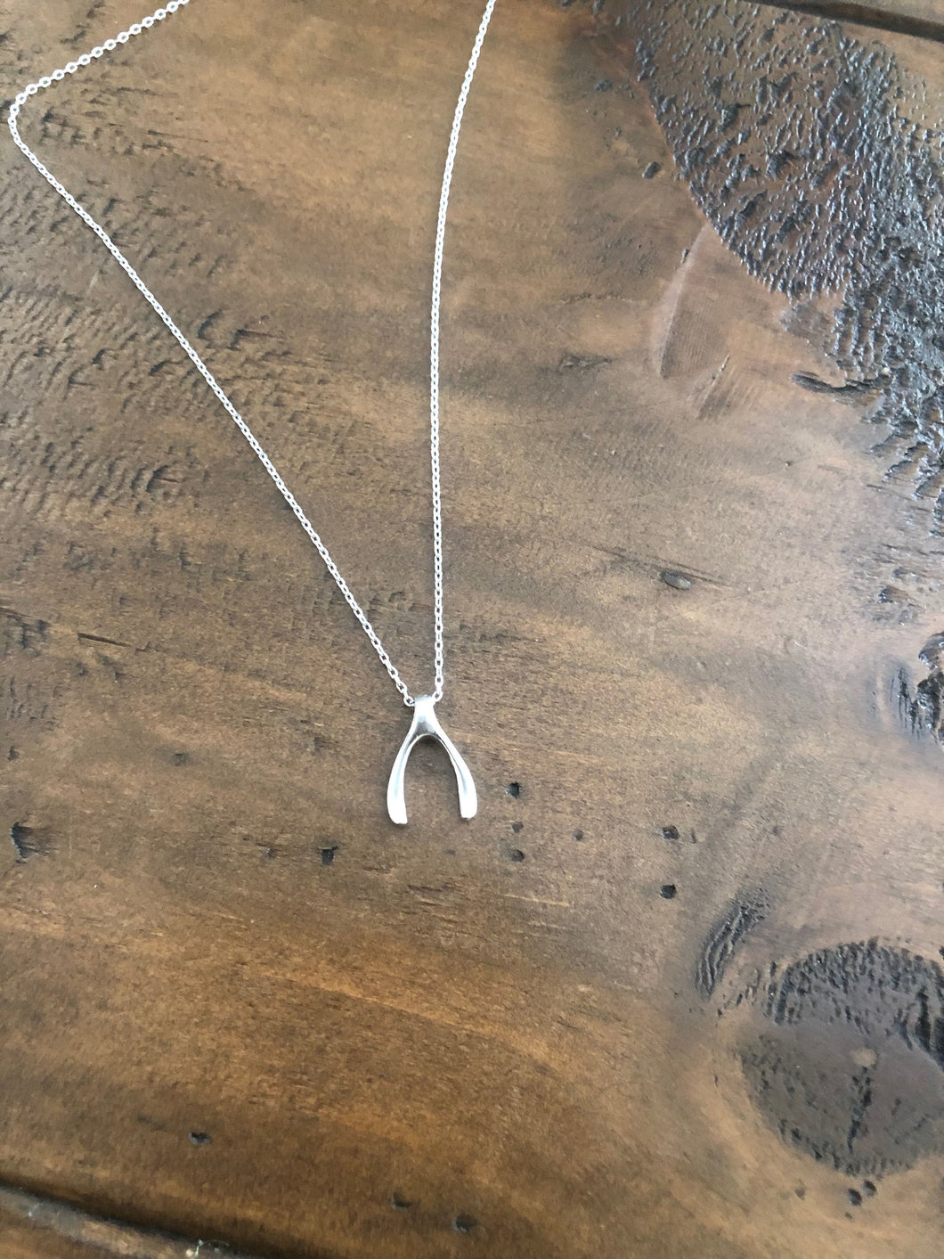 tiny wishbone pendant necklace