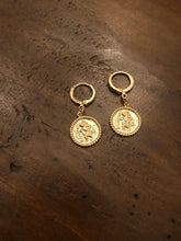 Load image into Gallery viewer, huggie earrings with pendants