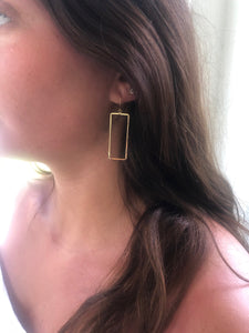 rectangle geometric hoops earrings