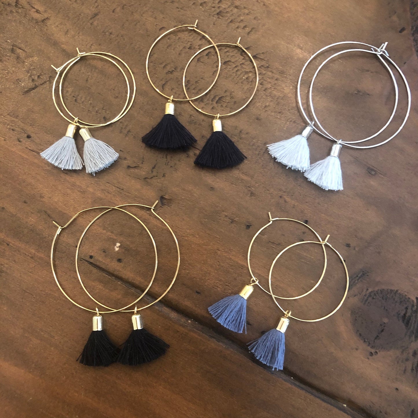 tassel hoop earrings