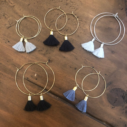 tassel hoop earrings