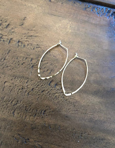small hammered marquis wire earring