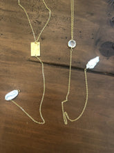 Load image into Gallery viewer, fresh water pearl/ crystal lariat necklaces