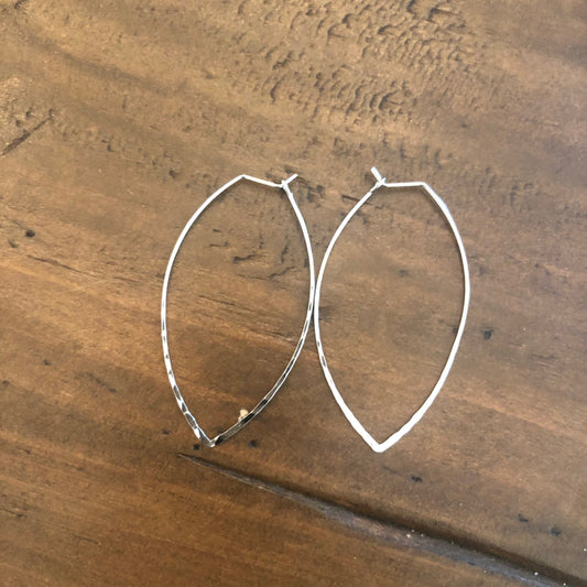 hammered marquis wired earrings