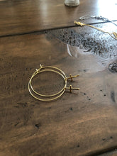 Load image into Gallery viewer, dangle cross hoop earrings