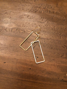 rectangle geometric hoops earrings