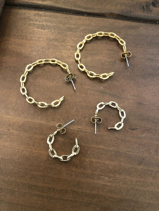 chain hoops earrings