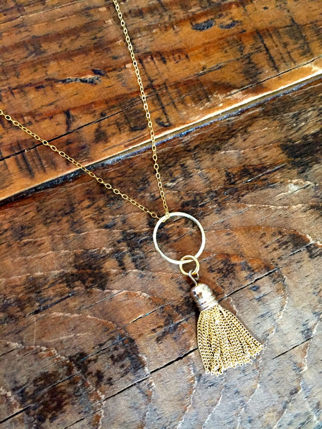 small tassel pendant necklace