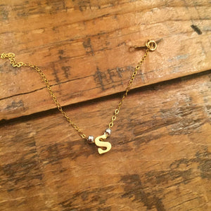 typewriter font initial necklace