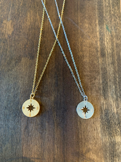 small compass necklace