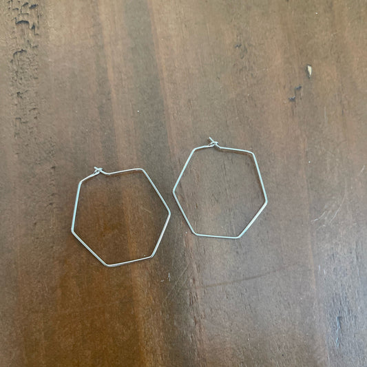 hexagon hoop earrings