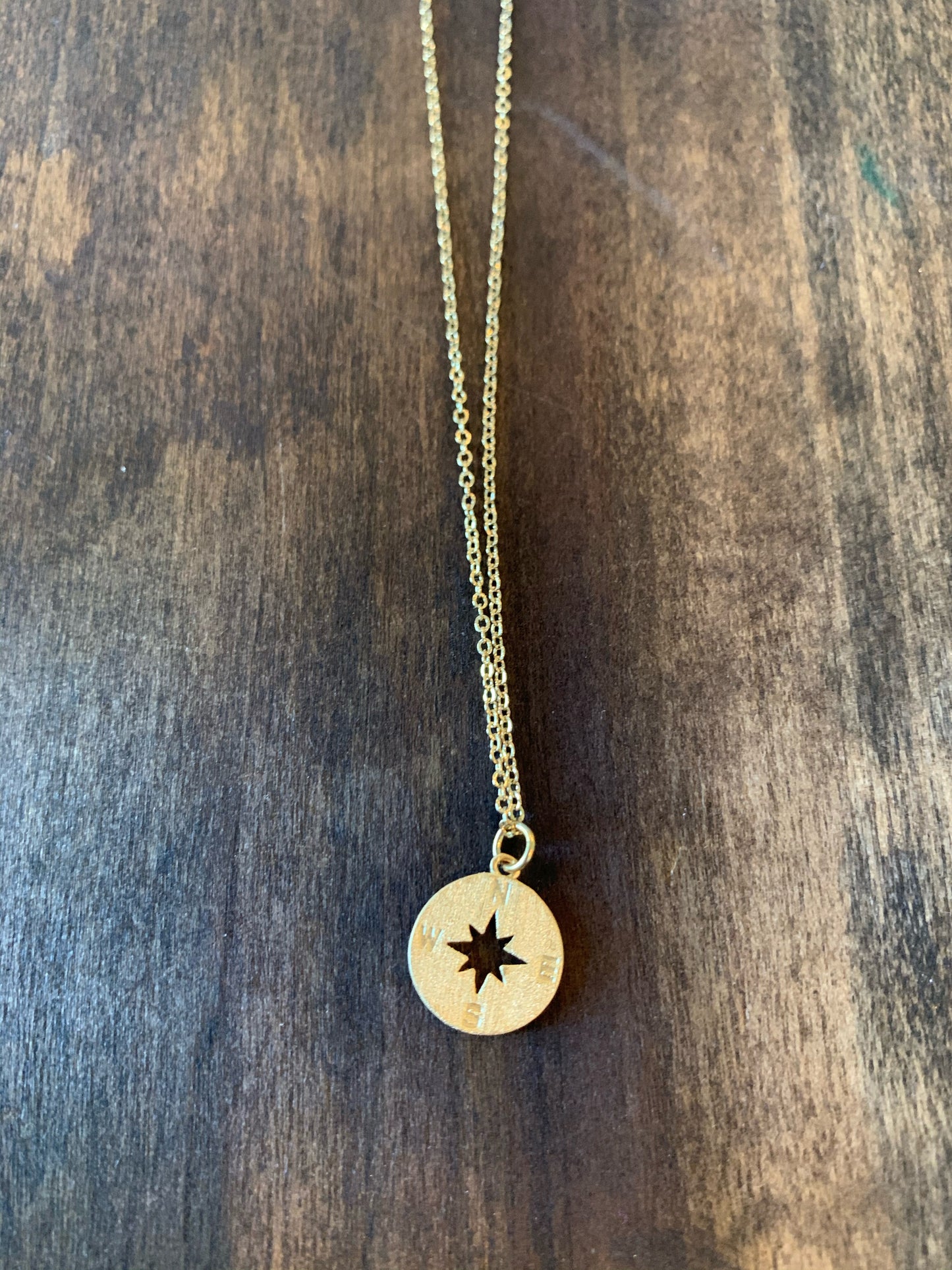 small compass necklace